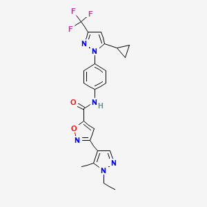 N-{4-[5-cyclopropyl-3-(trifluoromethyl)-1H-pyrazol-1-yl]phenyl}-3-(1-ethyl-5-methyl-1H-pyrazol-4-yl)-1,2-oxazole-5-carboxamide