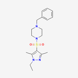 1-benzyl-4-[(1-ethyl-3,5-dimethyl-1H-pyrazol-4-yl)sulfonyl]piperazine