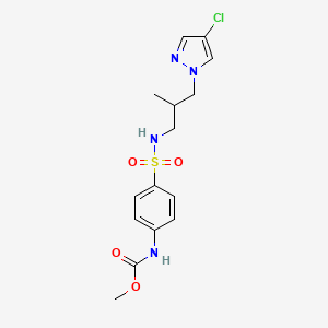 molecular formula C15H19ClN4O4S B10950170 methyl (4-{[3-(4-chloro-1H-pyrazol-1-yl)-2-methylpropyl]sulfamoyl}phenyl)carbamate 