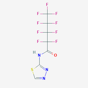 molecular formula C7H2F9N3OS B10950191 2,2,3,3,4,4,5,5,5-nonafluoro-N-(1,3,4-thiadiazol-2-yl)pentanamide 