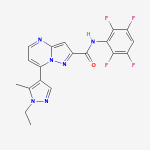 7-(1-ethyl-5-methyl-1H-pyrazol-4-yl)-N-(2,3,5,6-tetrafluorophenyl)pyrazolo[1,5-a]pyrimidine-2-carboxamide