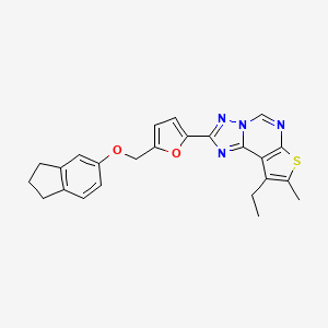 2,3-Dihydro-1H-inden-5-YL {[5-(9-ethyl-8-methylthieno[3,2-E][1,2,4]triazolo[1,5-C]pyrimidin-2-YL)-2-furyl]methyl} ether