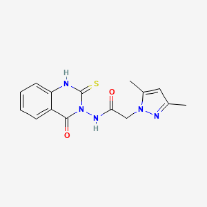 2-(3,5-dimethyl-1H-pyrazol-1-yl)-N-(4-oxo-2-sulfanylquinazolin-3(4H)-yl)acetamide