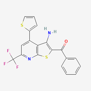 molecular formula C19H11F3N2OS2 B10950222 [3-Amino-4-(thiophen-2-yl)-6-(trifluoromethyl)thieno[2,3-b]pyridin-2-yl](phenyl)methanone 