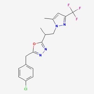 2-(4-chlorobenzyl)-5-{1-[5-methyl-3-(trifluoromethyl)-1H-pyrazol-1-yl]propan-2-yl}-1,3,4-oxadiazole