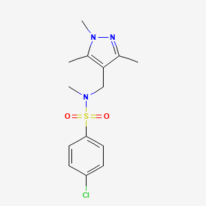 4-chloro-N-methyl-N-[(1,3,5-trimethyl-1H-pyrazol-4-yl)methyl]benzenesulfonamide