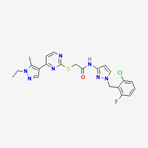 N-[1-(2-chloro-6-fluorobenzyl)-1H-pyrazol-3-yl]-2-{[4-(1-ethyl-5-methyl-1H-pyrazol-4-yl)pyrimidin-2-yl]sulfanyl}acetamide