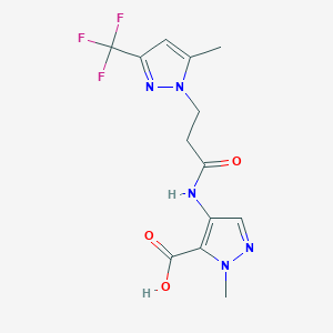 1-methyl-4-({3-[5-methyl-3-(trifluoromethyl)-1H-pyrazol-1-yl]propanoyl}amino)-1H-pyrazole-5-carboxylic acid