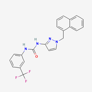 1-[1-(naphthalen-1-ylmethyl)-1H-pyrazol-3-yl]-3-[3-(trifluoromethyl)phenyl]urea