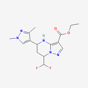 ethyl 7-(difluoromethyl)-5-(1,3-dimethyl-1H-pyrazol-4-yl)-4,5,6,7-tetrahydropyrazolo[1,5-a]pyrimidine-3-carboxylate