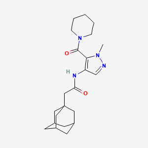 molecular formula C22H32N4O2 B10950290 2-(1-Adamantyl)-N-[1-methyl-5-(piperidinocarbonyl)-1H-pyrazol-4-YL]acetamide 