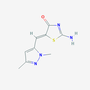 (5Z)-2-amino-5-[(1,3-dimethyl-1H-pyrazol-5-yl)methylidene]-1,3-thiazol-4(5H)-one