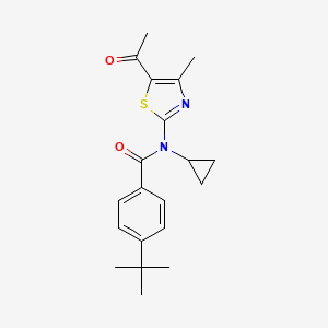 molecular formula C20H24N2O2S B10950305 N-(5-acetyl-4-methyl-1,3-thiazol-2-yl)-4-tert-butyl-N-cyclopropylbenzamide 