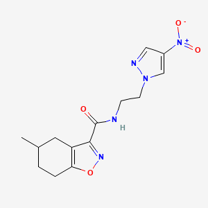 5-methyl-N-[2-(4-nitro-1H-pyrazol-1-yl)ethyl]-4,5,6,7-tetrahydro-1,2-benzoxazole-3-carboxamide