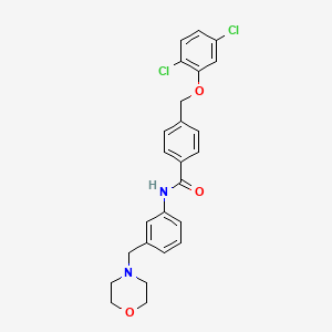 molecular formula C25H24Cl2N2O3 B10950338 4-[(2,5-dichlorophenoxy)methyl]-N-[3-(morpholin-4-ylmethyl)phenyl]benzamide 