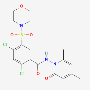 2,4-dichloro-N-(4,6-dimethyl-2-oxopyridin-1(2H)-yl)-5-(morpholin-4-ylsulfonyl)benzamide