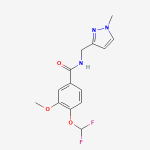 4-(difluoromethoxy)-3-methoxy-N-[(1-methyl-1H-pyrazol-3-yl)methyl]benzamide