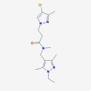 molecular formula C16H24BrN5O B10950378 3-(4-bromo-3-methyl-1H-pyrazol-1-yl)-N-[(1-ethyl-3,5-dimethyl-1H-pyrazol-4-yl)methyl]-N-methylpropanamide 