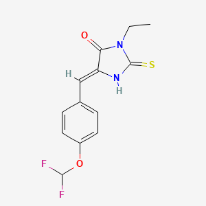 molecular formula C13H12F2N2O2S B10950393 (5Z)-5-[4-(difluoromethoxy)benzylidene]-3-ethyl-2-thioxoimidazolidin-4-one 