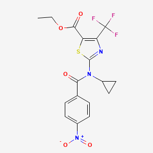 Ethyl 2-{cyclopropyl[(4-nitrophenyl)carbonyl]amino}-4-(trifluoromethyl)-1,3-thiazole-5-carboxylate