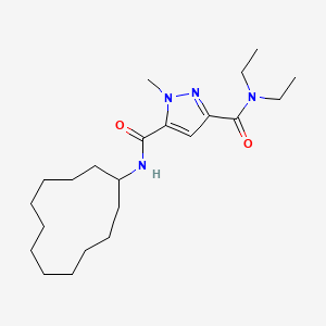 molecular formula C22H38N4O2 B10950428 N~5~-cyclododecyl-N~3~,N~3~-diethyl-1-methyl-1H-pyrazole-3,5-dicarboxamide 