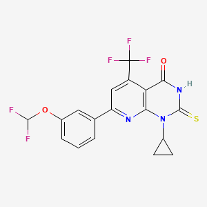 1-cyclopropyl-7-[3-(difluoromethoxy)phenyl]-2-sulfanyl-5-(trifluoromethyl)pyrido[2,3-d]pyrimidin-4(1H)-one