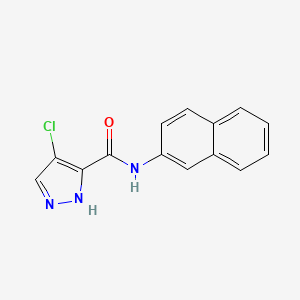 molecular formula C14H10ClN3O B10950439 4-chloro-N-(naphthalen-2-yl)-1H-pyrazole-3-carboxamide 