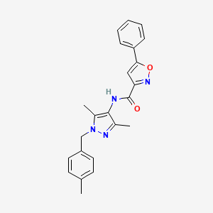 molecular formula C23H22N4O2 B10950461 N-[3,5-dimethyl-1-(4-methylbenzyl)-1H-pyrazol-4-yl]-5-phenyl-1,2-oxazole-3-carboxamide 