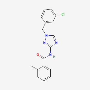 molecular formula C17H15ClN4O B10950491 N-[1-(3-chlorobenzyl)-1H-1,2,4-triazol-3-yl]-2-methylbenzamide 