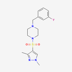 molecular formula C16H21FN4O2S B10950514 1,3-dimethyl-1H-pyrazol-4-yl [4-(3-fluorobenzyl)piperazino] sulfone 