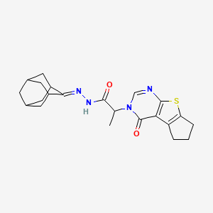 2-(4-oxo-6,7-dihydro-4H-cyclopenta[4,5]thieno[2,3-d]pyrimidin-3(5H)-yl)-N'-(tricyclo[3.3.1.1~3,7~]dec-2-ylidene)propanehydrazide