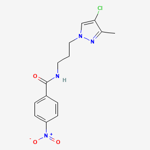 N-[3-(4-chloro-3-methyl-1H-pyrazol-1-yl)propyl]-4-nitrobenzamide