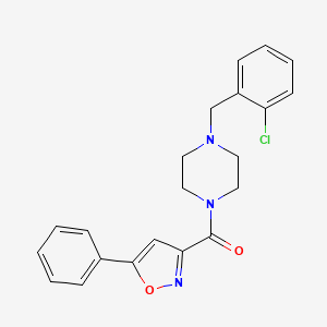 molecular formula C21H20ClN3O2 B10950545 [4-(2-Chlorobenzyl)piperazin-1-yl](5-phenyl-1,2-oxazol-3-yl)methanone 