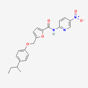 molecular formula C21H21N3O5 B10950555 5-{[4-(butan-2-yl)phenoxy]methyl}-N-(5-nitropyridin-2-yl)furan-2-carboxamide 