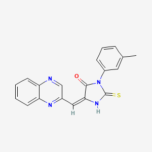 (5E)-3-(3-methylphenyl)-5-(quinoxalin-2-ylmethylidene)-2-thioxoimidazolidin-4-one