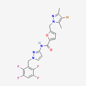 5-[(4-bromo-3,5-dimethyl-1H-pyrazol-1-yl)methyl]-N-[1-(2,3,5,6-tetrafluorobenzyl)-1H-pyrazol-3-yl]furan-2-carboxamide