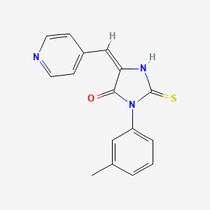 molecular formula C16H13N3OS B10950590 (5E)-3-(3-methylphenyl)-5-(pyridin-4-ylmethylidene)-2-thioxoimidazolidin-4-one 