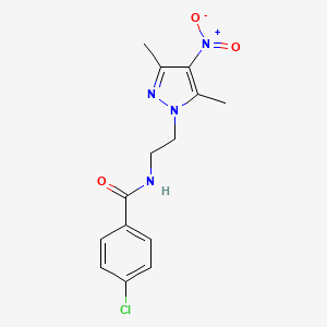 4-chloro-N-[2-(3,5-dimethyl-4-nitro-1H-pyrazol-1-yl)ethyl]benzamide