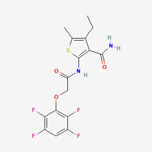 4-Ethyl-5-methyl-2-{[(2,3,5,6-tetrafluorophenoxy)acetyl]amino}thiophene-3-carboxamide