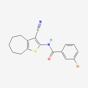 molecular formula C17H15BrN2OS B10950601 3-bromo-N-(3-cyano-5,6,7,8-tetrahydro-4H-cyclohepta[b]thiophen-2-yl)benzamide 