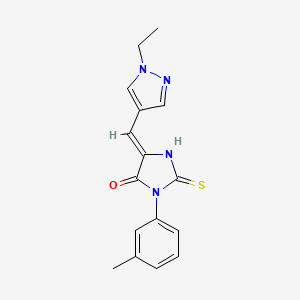 (5Z)-5-[(1-ethyl-1H-pyrazol-4-yl)methylidene]-3-(3-methylphenyl)-2-thioxoimidazolidin-4-one