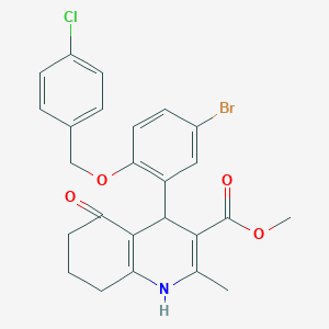 Methyl 4-{5-bromo-2-[(4-chlorobenzyl)oxy]phenyl}-2-methyl-5-oxo-1,4,5,6,7,8-hexahydroquinoline-3-carboxylate