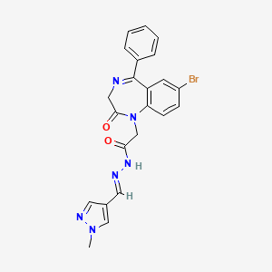 2-(7-bromo-2-oxo-5-phenyl-2,3-dihydro-1H-1,4-benzodiazepin-1-yl)-N'-[(E)-(1-methyl-1H-pyrazol-4-yl)methylidene]acetohydrazide