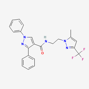 N-{2-[5-methyl-3-(trifluoromethyl)-1H-pyrazol-1-yl]ethyl}-1,3-diphenyl-1H-pyrazole-4-carboxamide