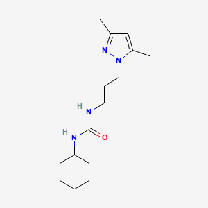 1-cyclohexyl-3-[3-(3,5-dimethyl-1H-pyrazol-1-yl)propyl]urea