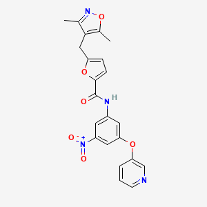 5-[(3,5-dimethyl-1,2-oxazol-4-yl)methyl]-N-[3-nitro-5-(pyridin-3-yloxy)phenyl]furan-2-carboxamide