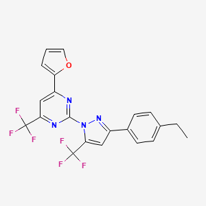 2-[3-(4-ethylphenyl)-5-(trifluoromethyl)-1H-pyrazol-1-yl]-4-(furan-2-yl)-6-(trifluoromethyl)pyrimidine