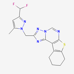 2-{[3-(difluoromethyl)-5-methyl-1H-pyrazol-1-yl]methyl}-8,9,10,11-tetrahydro[1]benzothieno[3,2-e][1,2,4]triazolo[1,5-c]pyrimidine