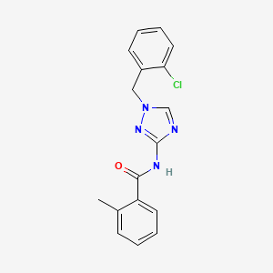 molecular formula C17H15ClN4O B10950697 N-[1-(2-chlorobenzyl)-1H-1,2,4-triazol-3-yl]-2-methylbenzamide 