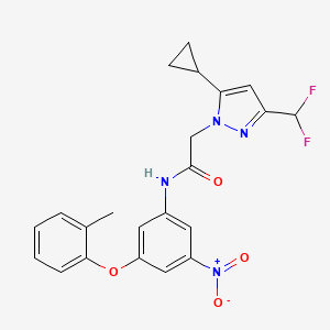 2-[5-cyclopropyl-3-(difluoromethyl)-1H-pyrazol-1-yl]-N-[3-(2-methylphenoxy)-5-nitrophenyl]acetamide